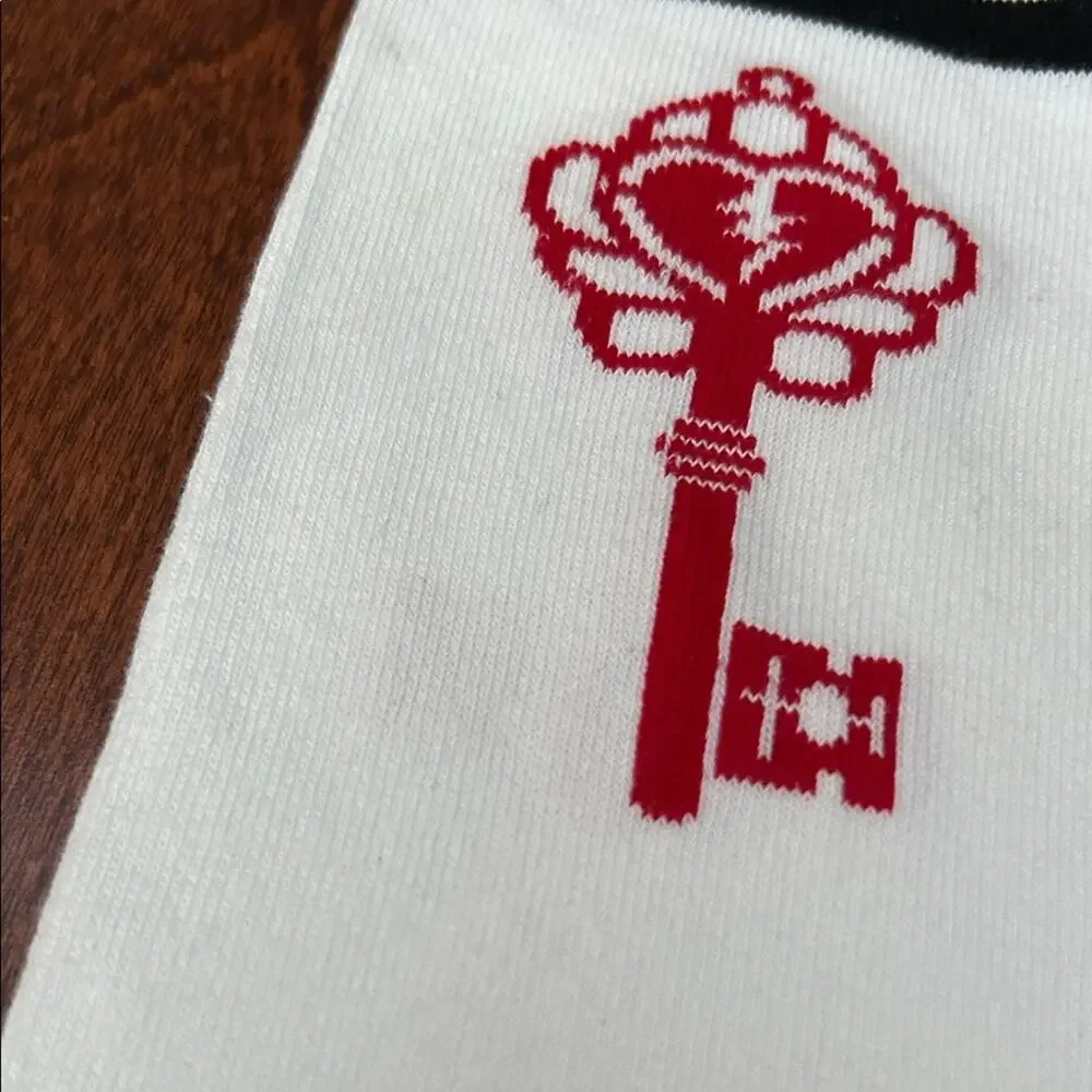 Mayday Parade White and Black Socks with Red Design, Two Pairs